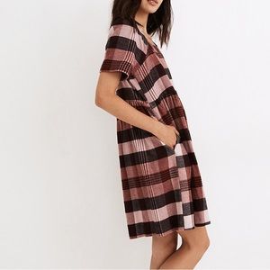 Cute square neck soft flannel dress